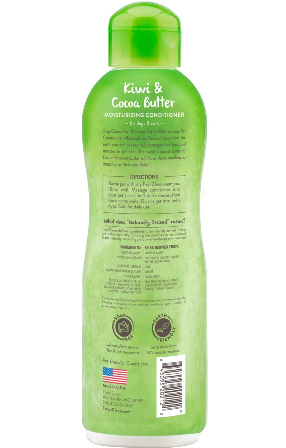 Tropiclean Kiwi & Cocoa Butter Pet Conditioner, 20-oz - Image 2