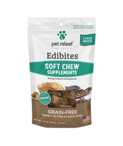 Pet Releaf Edibites Peanut Butter & Carob Soft Chew Large Breed Grain-Free Dog Treats, 7.5-oz
