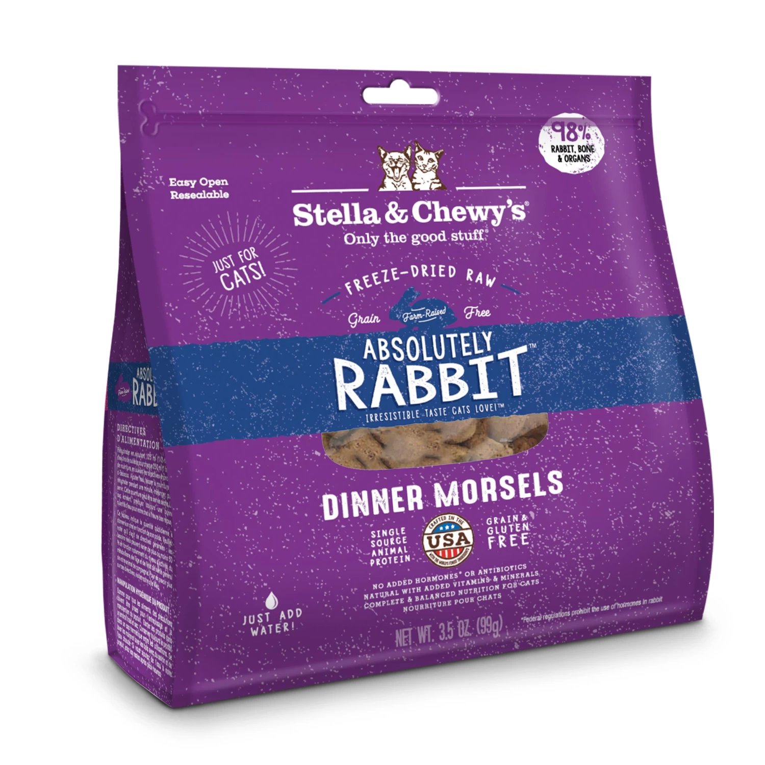 Stella & Chewy's Absolutely Rabbit Dinner Morsels Raw Freeze-Dried Cat Food, 3.5-oz - Image 2