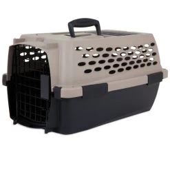 Petmate Ultra Vari Kennel For Dogs & Cats, Taupe/Black, 19-in