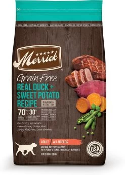 Merrick Grain-Free Real Duck + Sweet Potato Recipe Dry Dog Food, 4-lb