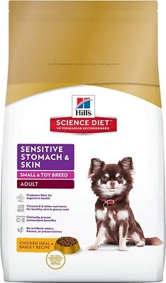 Hill's Science Diet Adult Small & Toy Breed Sensitive Stomach & Skin Dry Dog Food, 4-lb