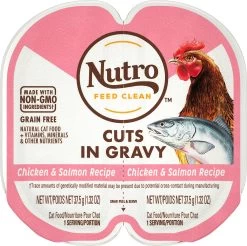Nutro Perfect Portions Grain-Free Cuts In Gravy Chicken & Salmon Recipe Cat Food Trays, 2.65-oz, Case Of 24 Twin-packs (**)